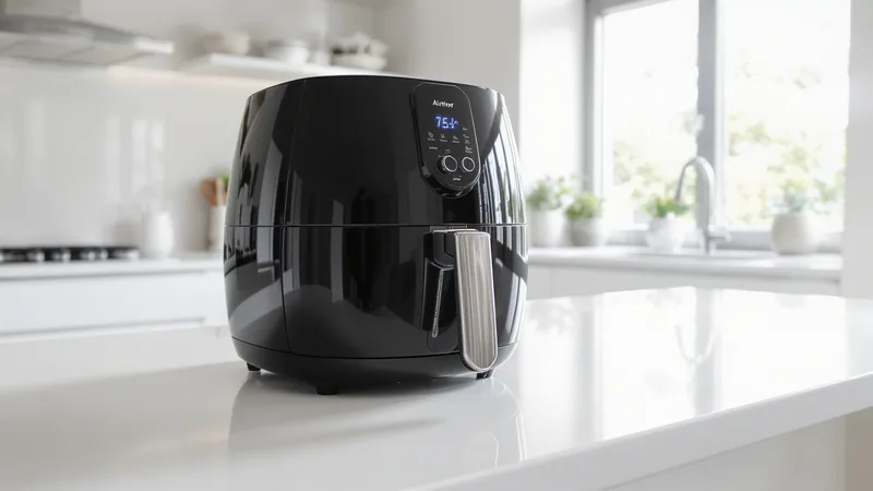 Airfryer Heissluftfritteuse mit Stromkosten Grafik in Küche