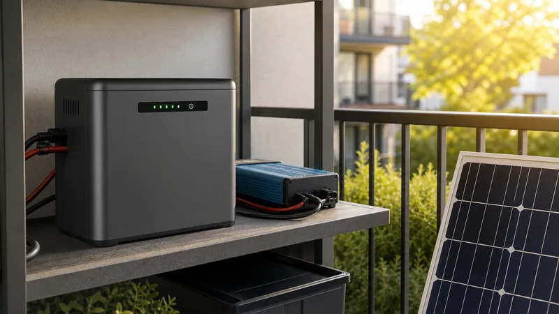Batteriespeicher fuer Balkonkraftwerk auf Balkon