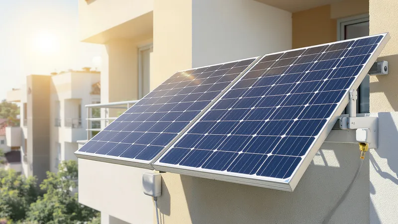 Balkonkraftwerk mit Solarpanels am Balkon