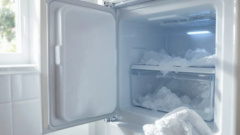 Gefrierschrank abtauen mit Eisbildung und Stromkosten Anzeige