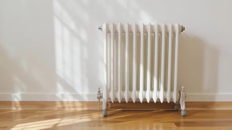 Nachtspeicherheizung an der Wand in einem Altbau