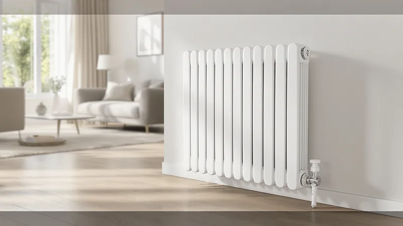 Ölradiator im Wohnzimmer mit Thermostat